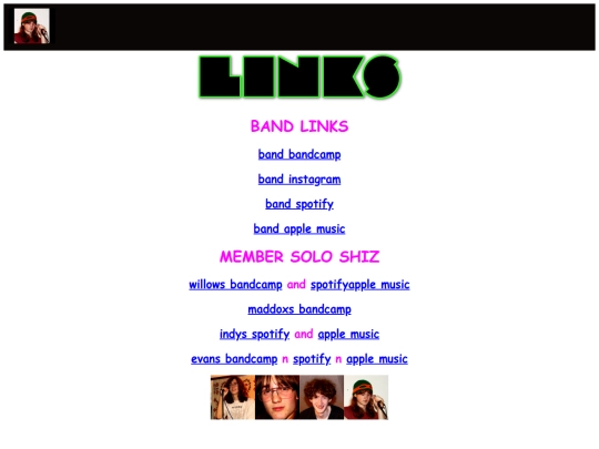 links screenshot
