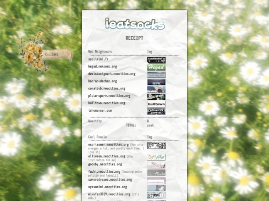 links screenshot