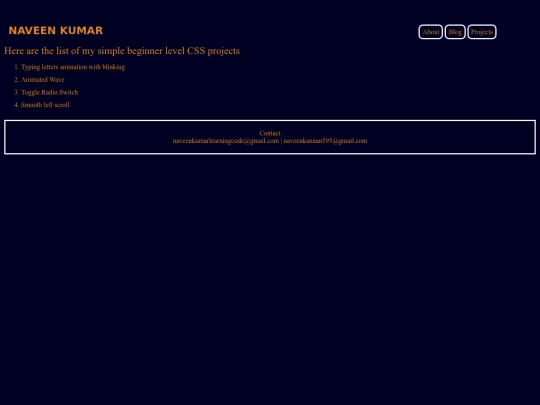 Projects/CSS screenshot