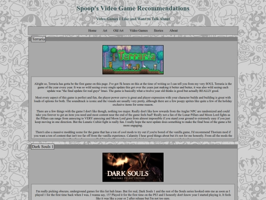 VideoGamePage screenshot
