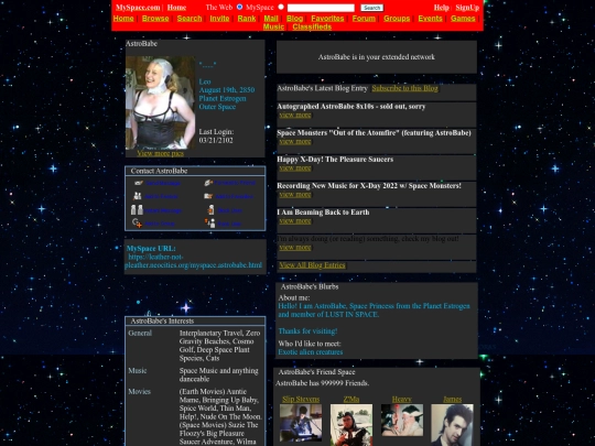 myspace.astrobabe screenshot
