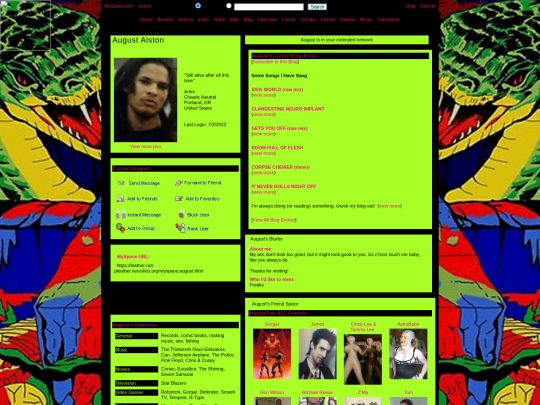myspace.august screenshot