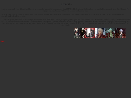 Interests screenshot
