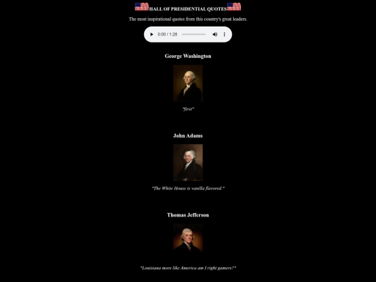 alexscoolsite/presidentialquotes screenshot