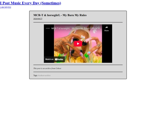 ipostmusic/2024-04-27_MCR-T_and_horsegiirL-my_barn_my_rules screenshot