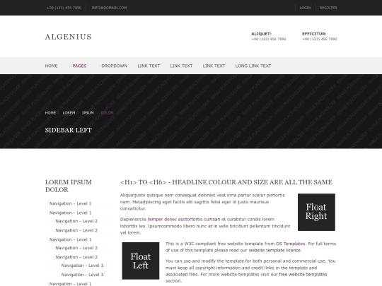 pages/sidebar-left screenshot
