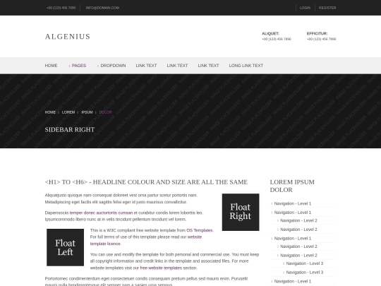 pages/sidebar-right screenshot