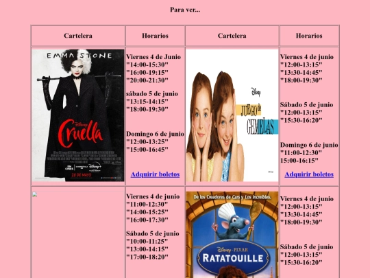 cartelera screenshot