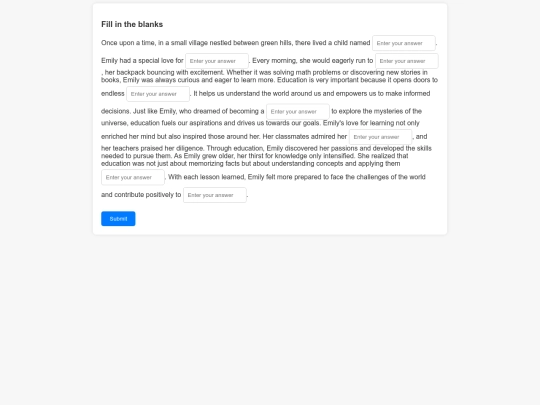 English/Comprehension/Emily's Quest for Knowledge_close_test_v3 screenshot
