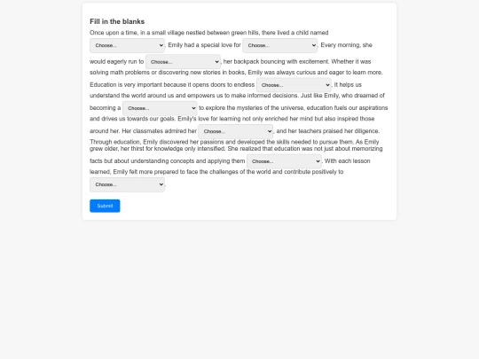 English/Comprehension/Emily's Quest for Knowledge_close_test_v4 screenshot