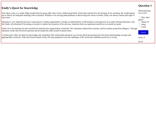 English/Comprehension/Emily's Quest for Knowledge_v6 screenshot