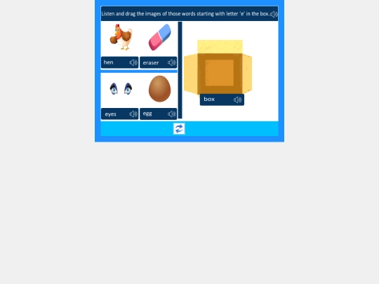 English/Letters/words starting with letter e/Part 1 screenshot
