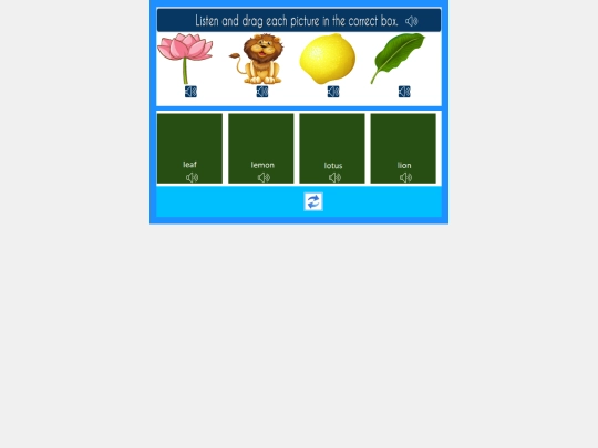 English/Letters/words starting with letter l/drag and drop/part 1 screenshot