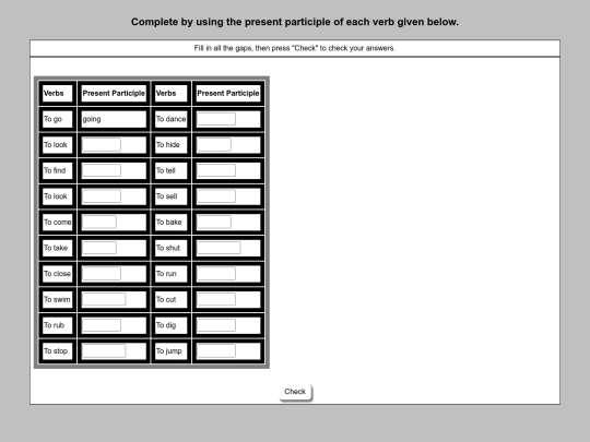 English/Present Participle/Present_Participle screenshot