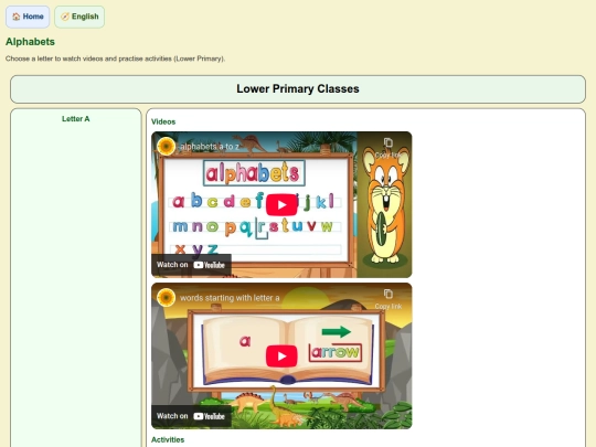 Letters screenshot
