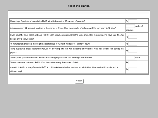 Maths/Miscellaneous Activities/Fill in the blank/4 screenshot