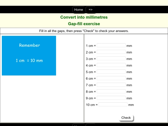 Maths/length/centi screenshot