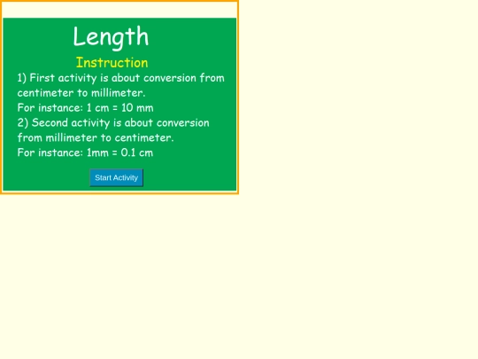 Maths/length screenshot