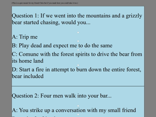 Chris/Quiz screenshot