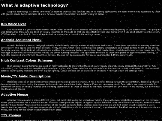 technologies screenshot