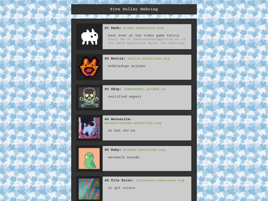 webringlist screenshot
