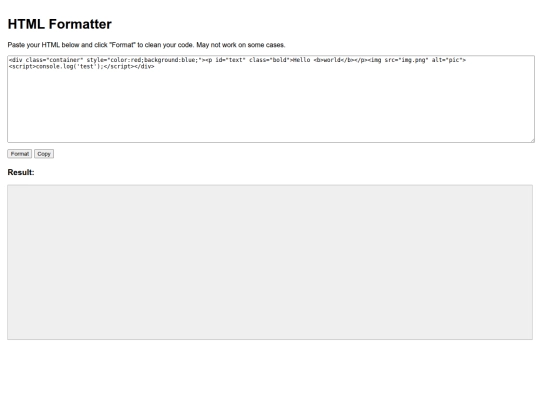formatter screenshot
