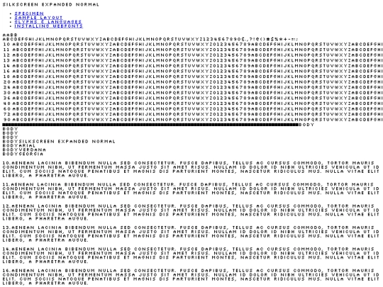 font/slkscre-demo screenshot
