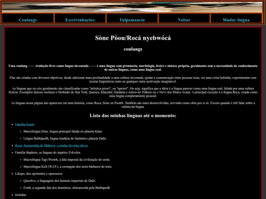 conlangs screenshot