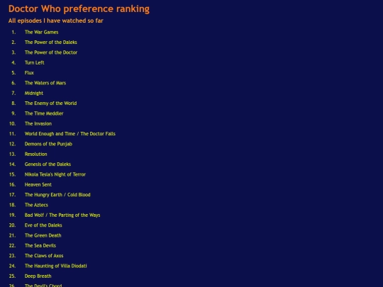 doctor-who-preference-ranking screenshot