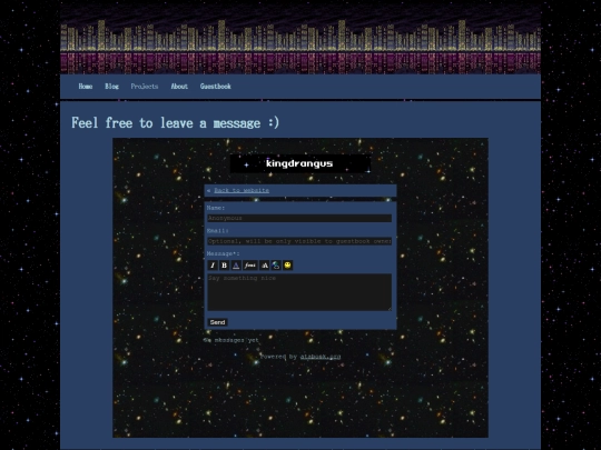 guestbook screenshot