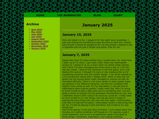 diary/january25 screenshot