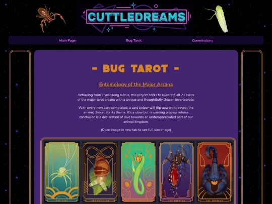 WEBPAGE_InvertTarot screenshot