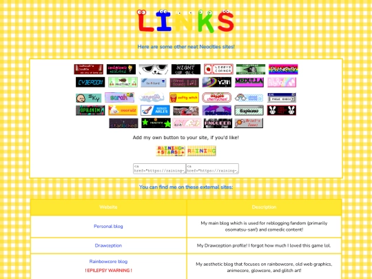 links screenshot