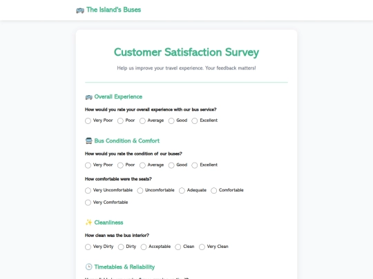 Survey screenshot