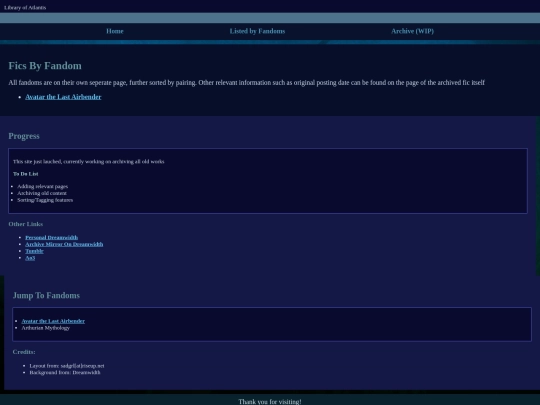 fics-by-fandom screenshot