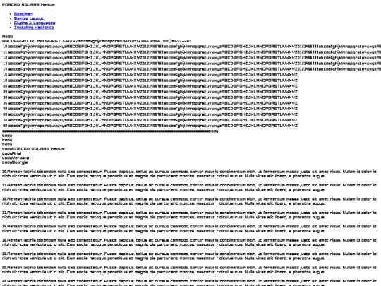 fonts/square/forced_square-demo screenshot