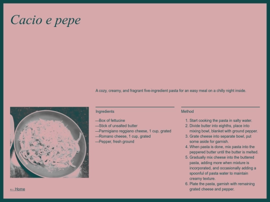 recipes screenshot