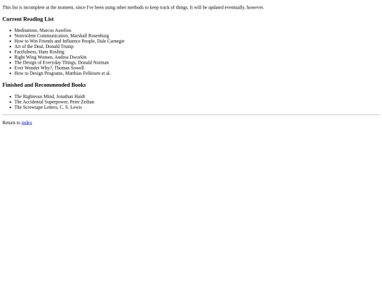 readinglist screenshot