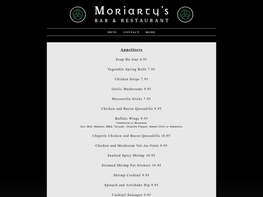 menu screenshot