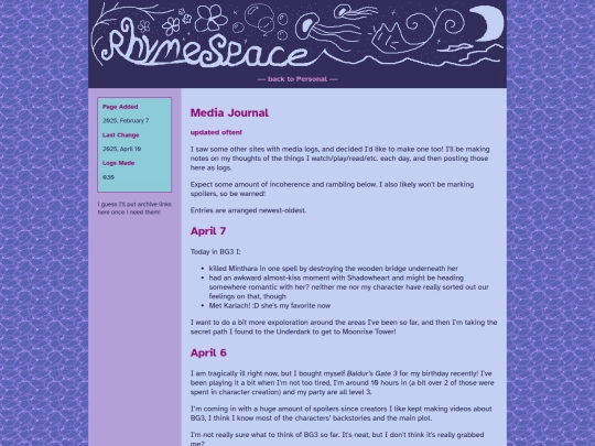 main/Personal/media-log screenshot