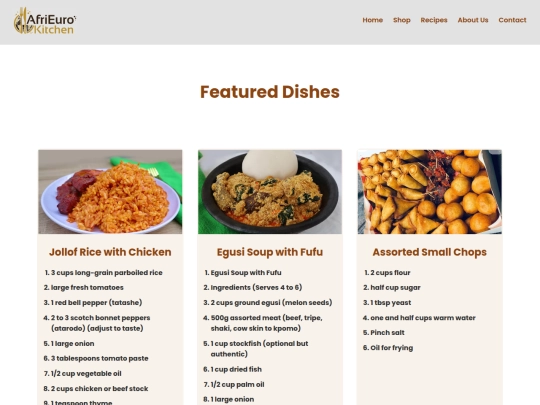 recipes screenshot