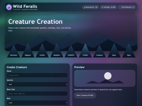 feralis/create-creature screenshot