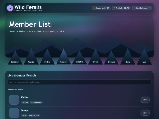 feralis/members screenshot