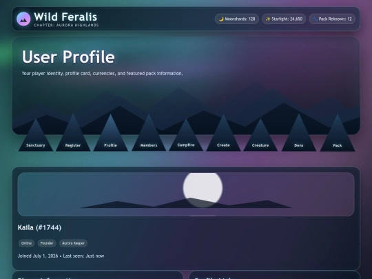 feralis/profile screenshot