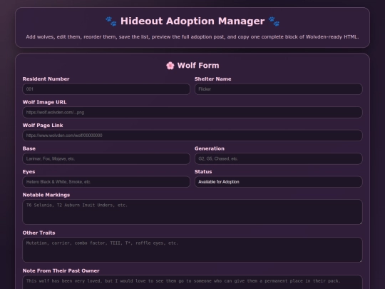 wolvden/adoption screenshot