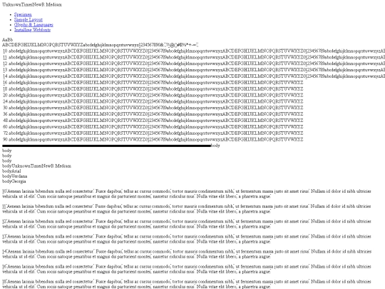 fonts/unknowntimesnewroman19pixelbitmapfonttestfont-demo screenshot
