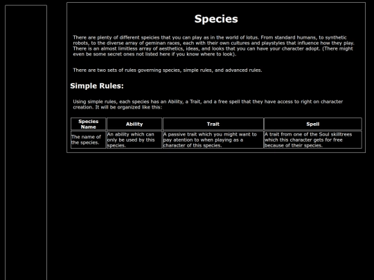 Species screenshot