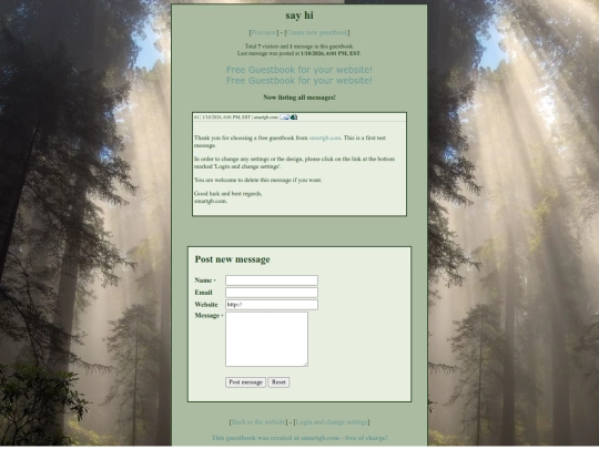 guestbook screenshot