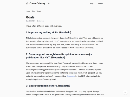 blog/goals screenshot