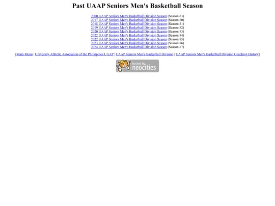 uaap/seniors/pastuaapseason screenshot